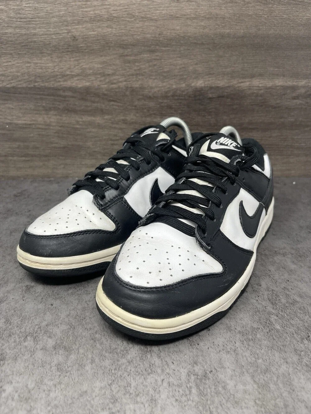 Nike Dunk Low Panda Sneakers Womens Size 8 Black White DD1503-101